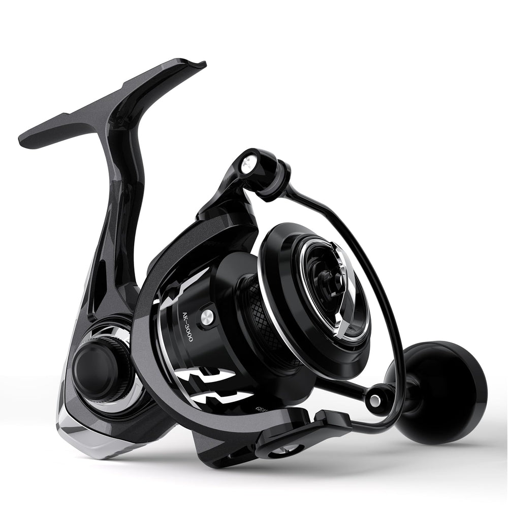 Ashconfish AK Spinning Reel 3000 with metal body close-up