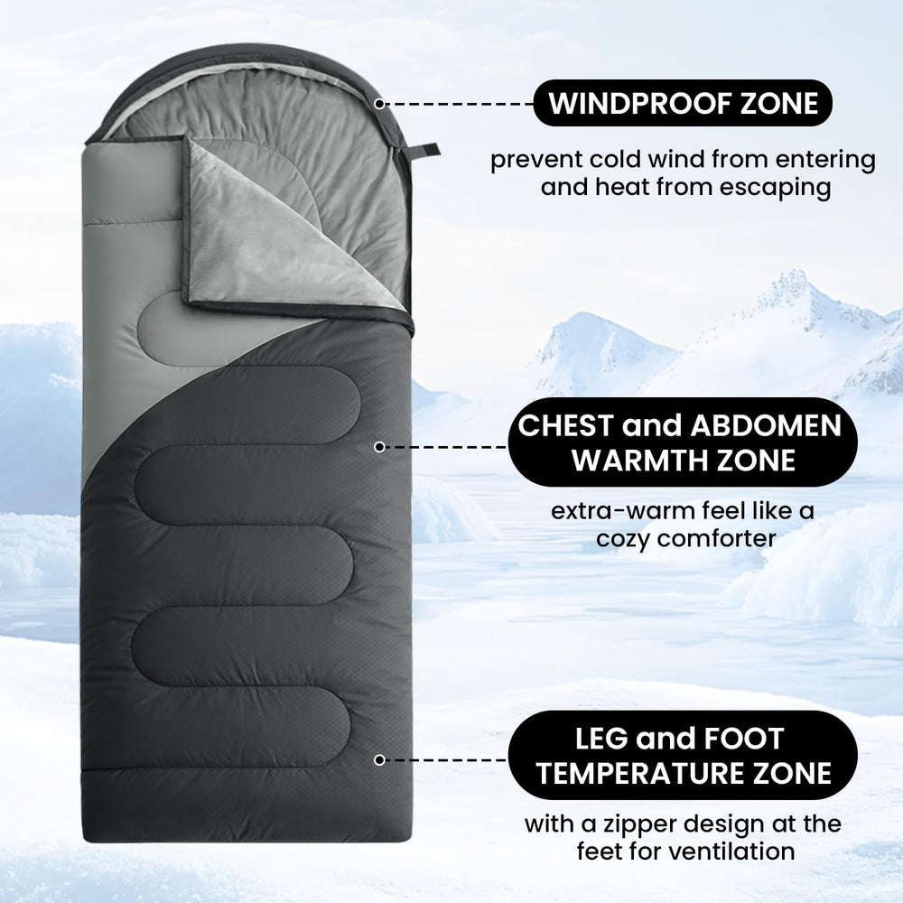 ASHOMELI All Season Sleeping Bag backpacking-ready setup suits overnight hikes.