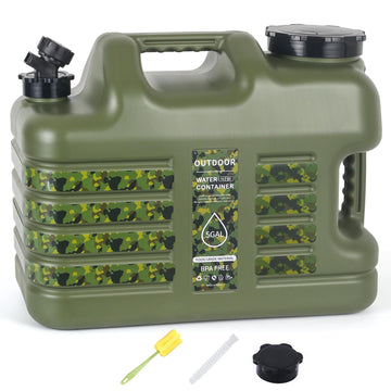ASIEIT 5 gallon water jug with spigot pours smoothly for camping hydration.