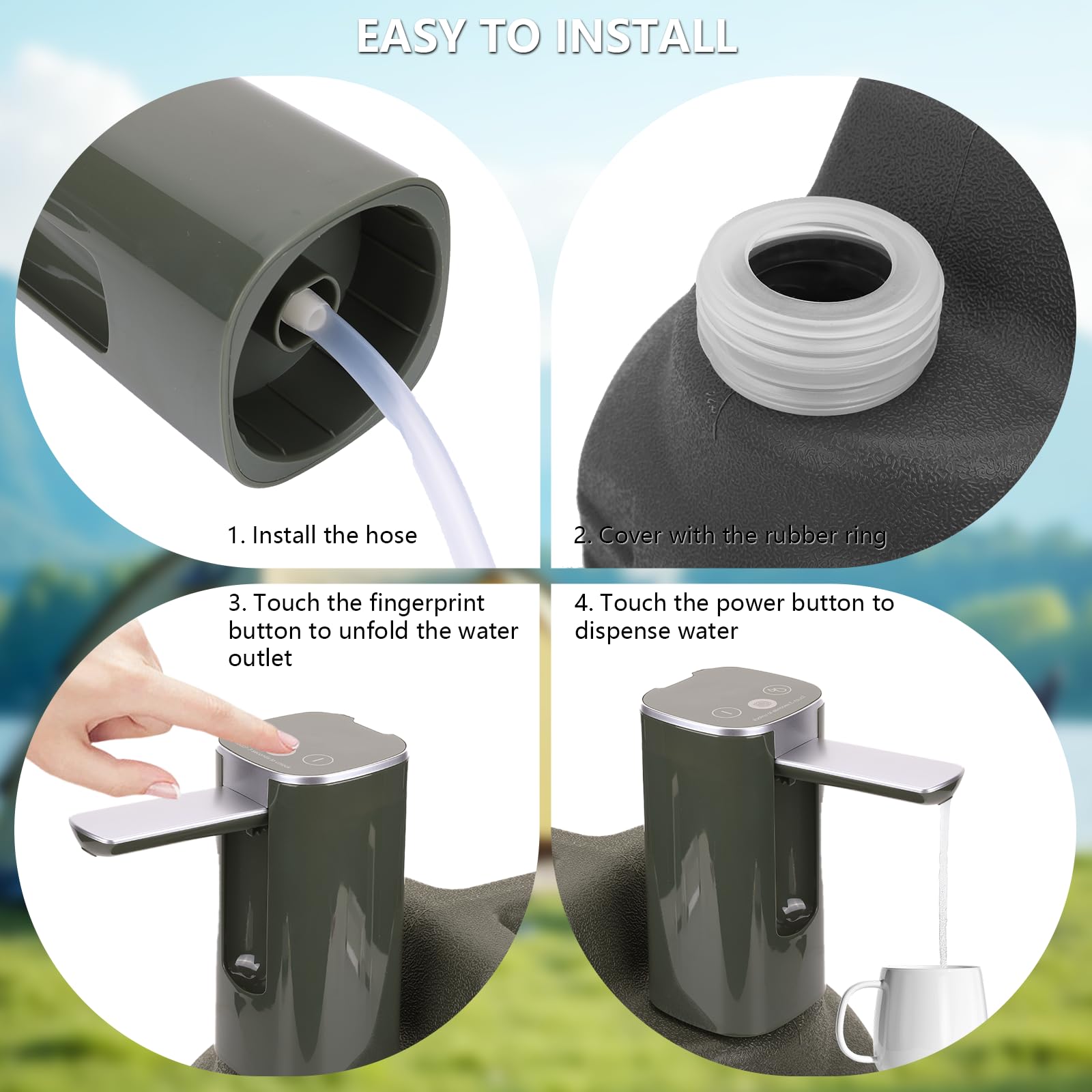 ASIEIT foldable concealed spout keeps dispensing clean and reduces contamination.