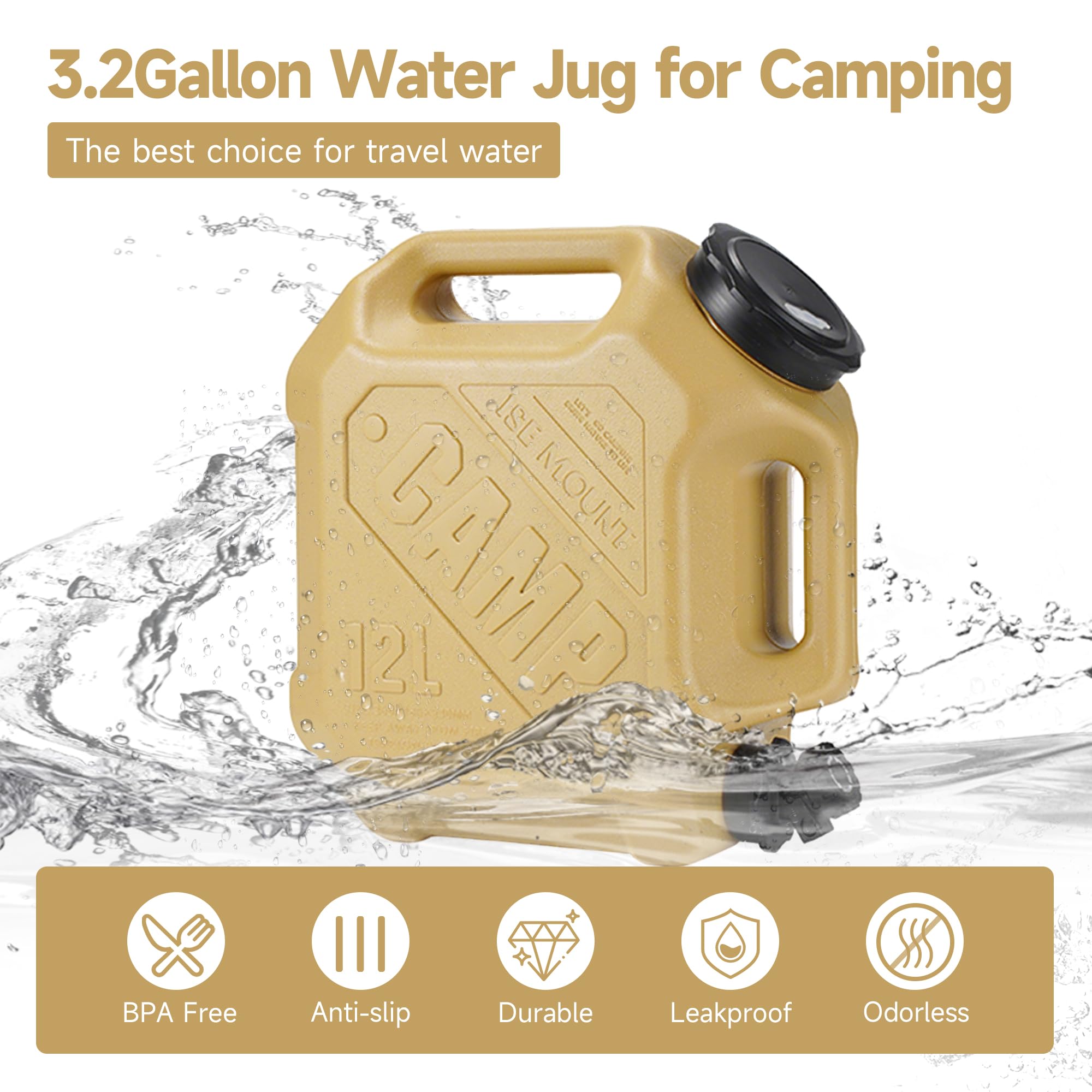 ASIEIT odorless safe water jug ideal for camping and outdoor meals