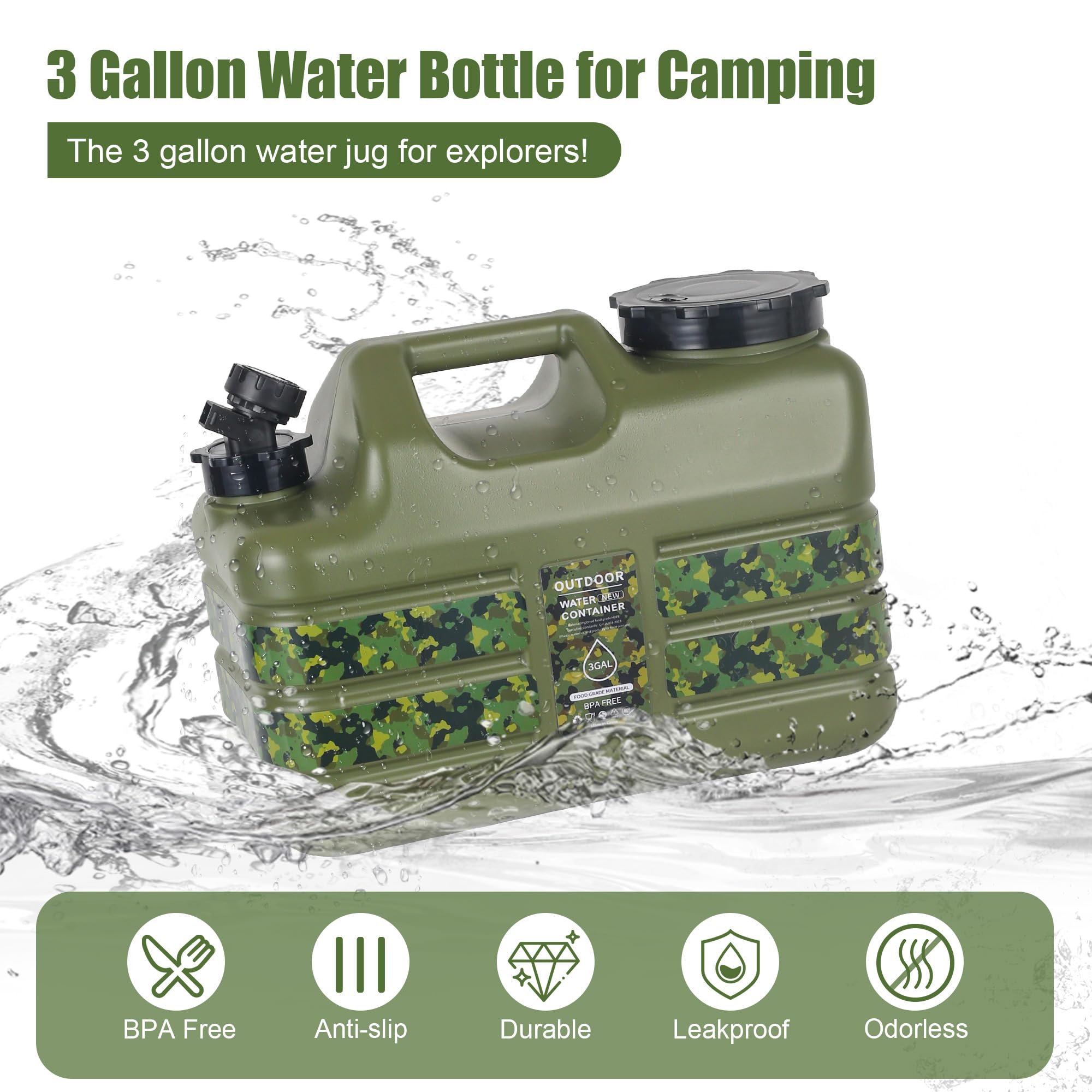 ASIEIT water jug in camping setup, compact for backpacking and travel