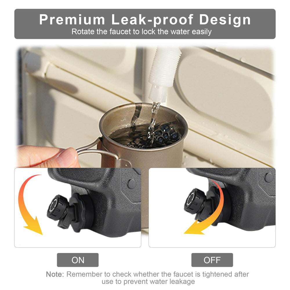 ASIEIT water storage fits car trunk for convenient road trips.