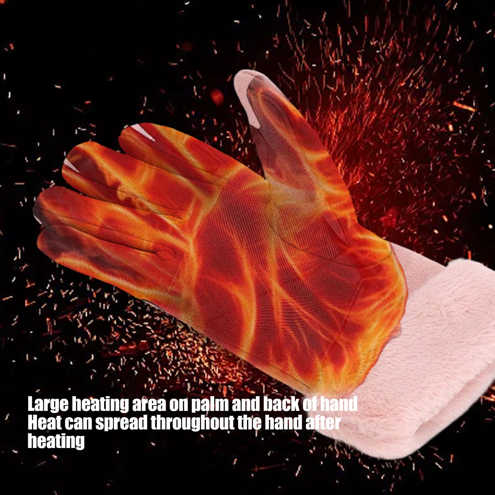 Asixxsix heated gloves palm heating area demonstrates targeted warmth