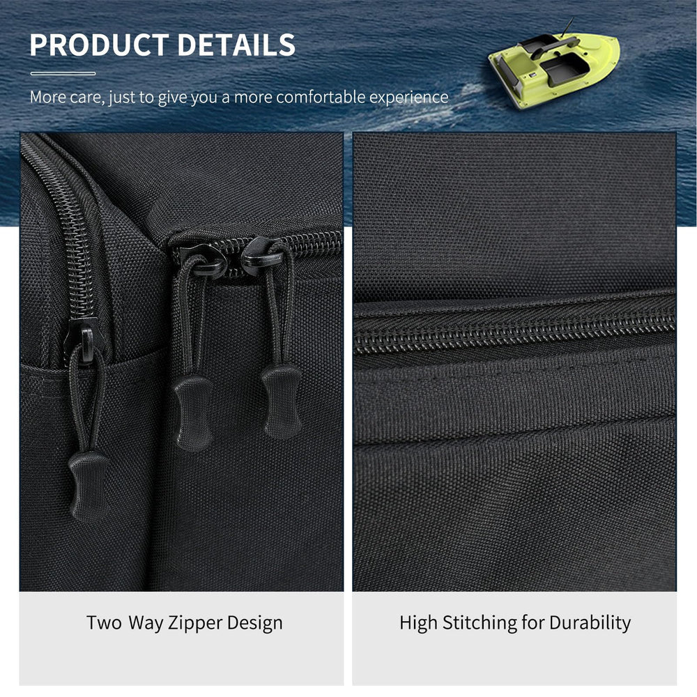 Asixxsix RC bait boat storage bag interior space fits most bait boats and gear.
