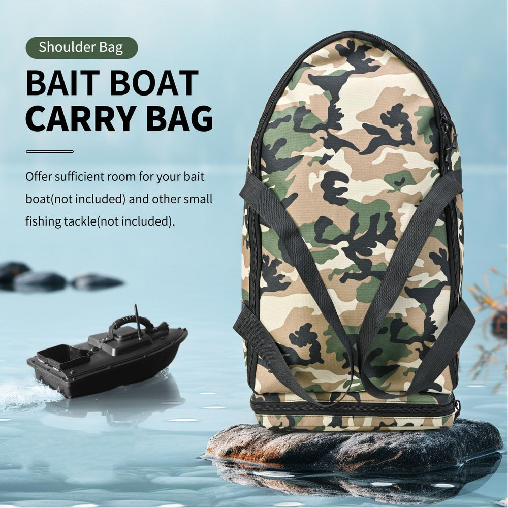 Asixxsix RC Bait Boat Storage Bag side pocket keeps small hooks and tools organized.