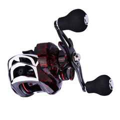 ASIYUN baitcasting reel close-up showing 7.1:1 gear ratio