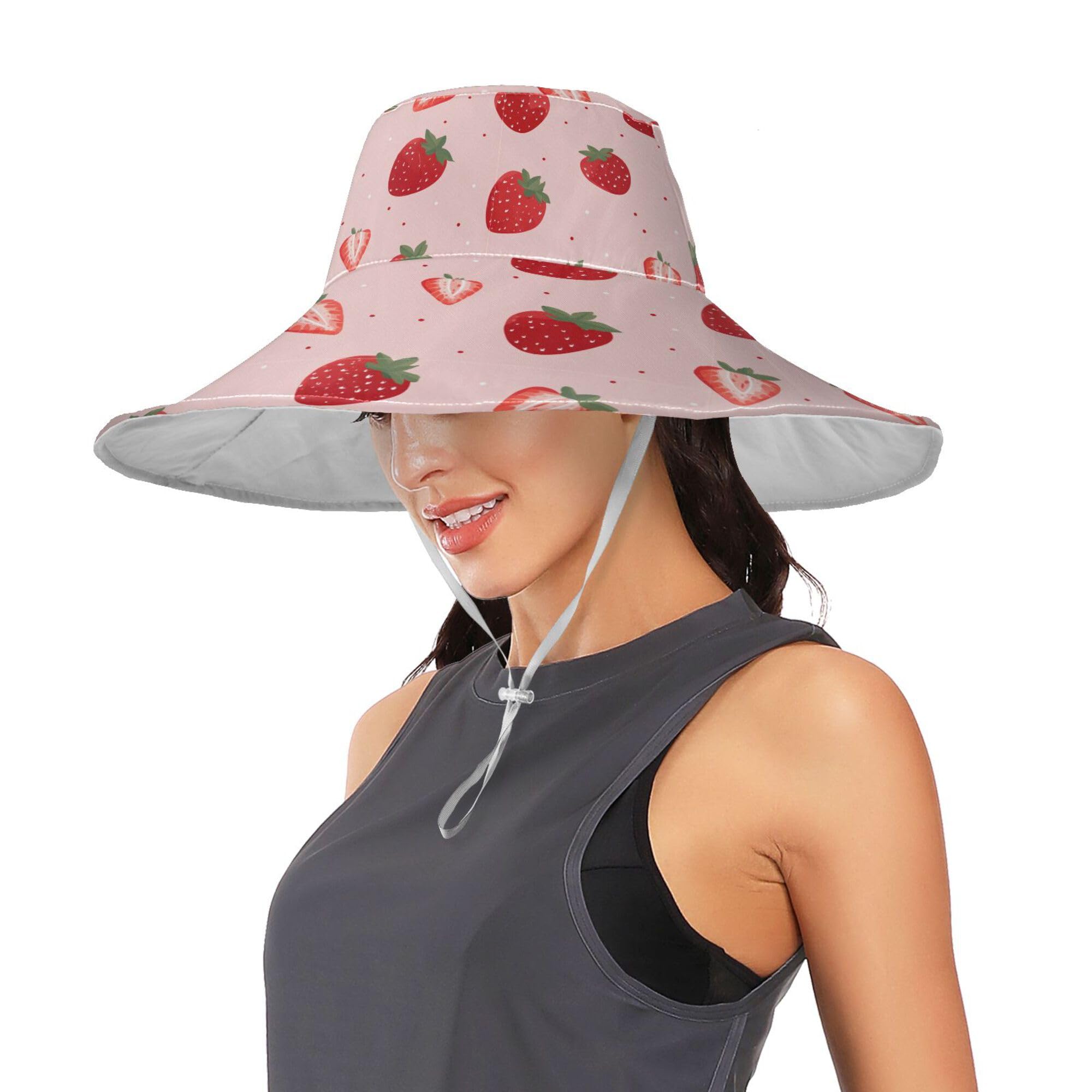 Aslsiy sun hat with chin strap stays secure on breezy beach trips.