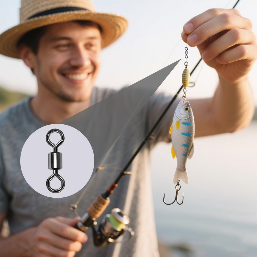 Asofelk 100pcs micro swivels set for fly fishing tackles