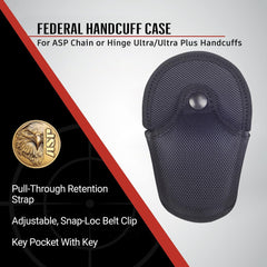 ASP federal handcuff case side view highlights secure belt integration for patrols