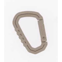 ASP Mini Polymer Carabiner Coyote 2.5-inch with interlocking clip for labeling gear.