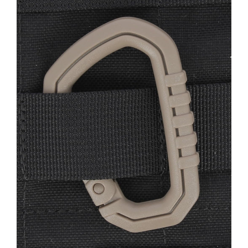 ASP Mini Polymer Carabiner Coyote close-up shows rugged interlocking clip and spring.