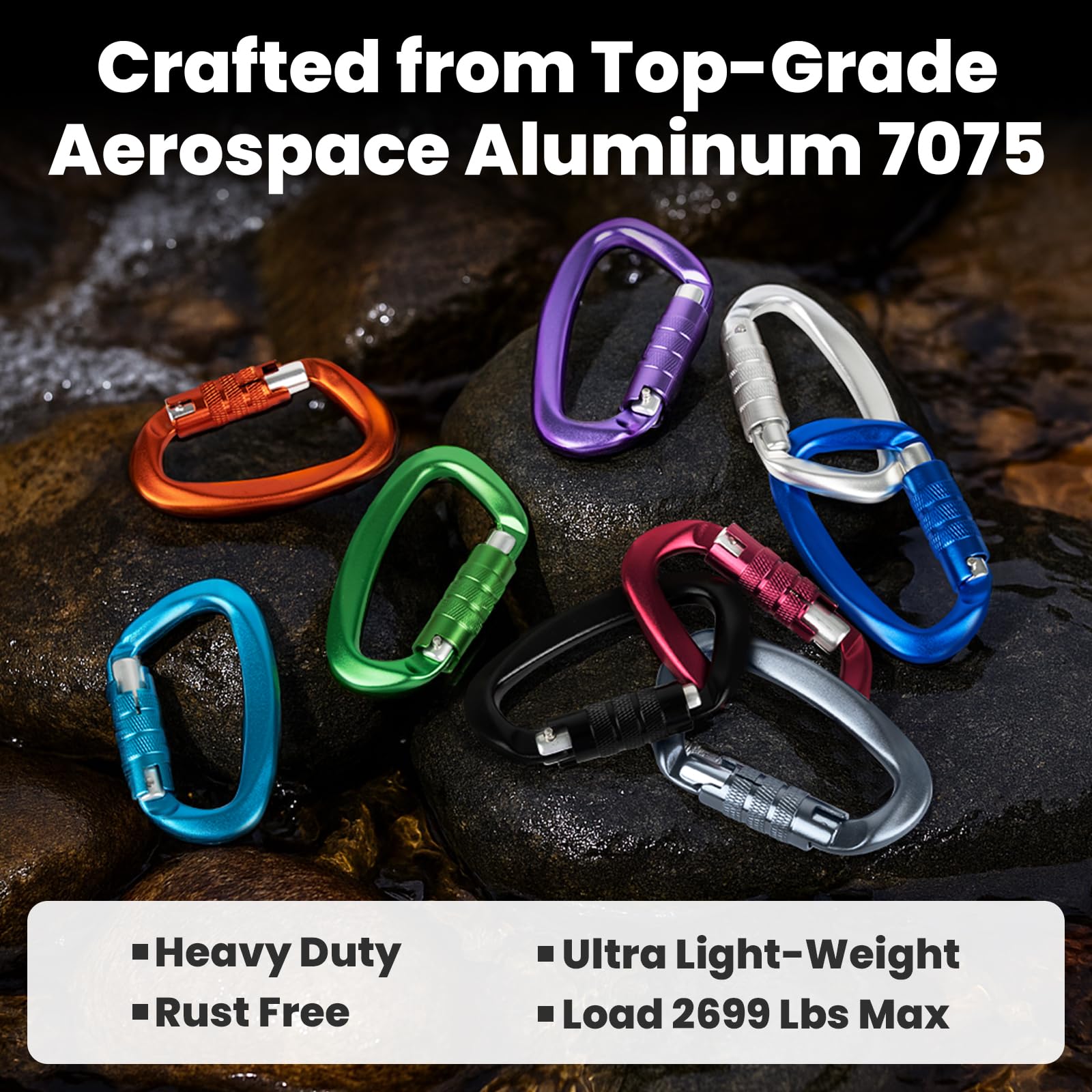 Aspire 12kn blue carabiner twist-lock in action for quick secure access.