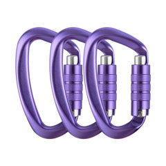 Aspire 3PCS auto-locking carabiner in purple secures hammock setups.