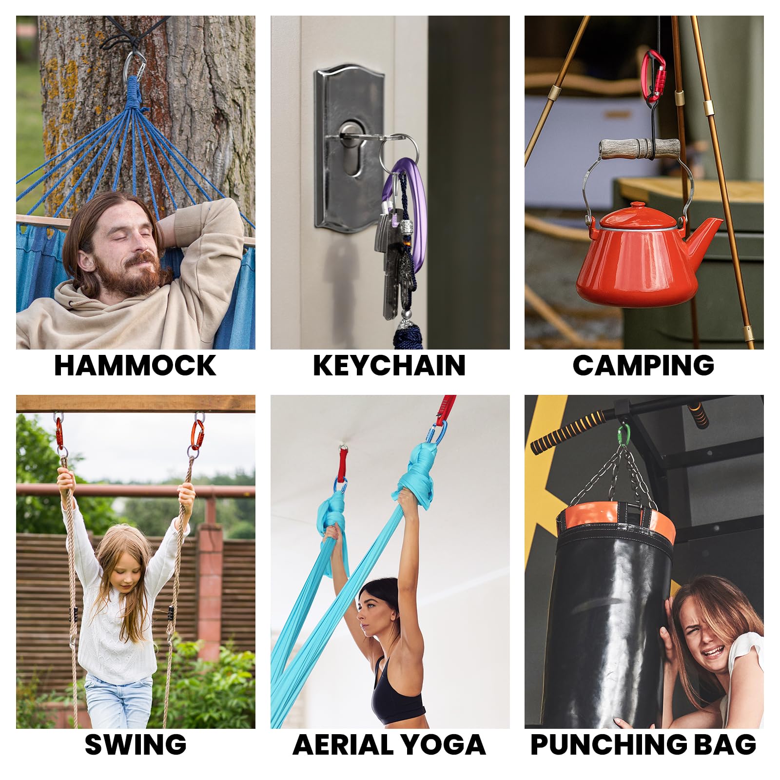 Aspire not-for-climbing reminder; ideal for hammocks, bags, and gear storage.