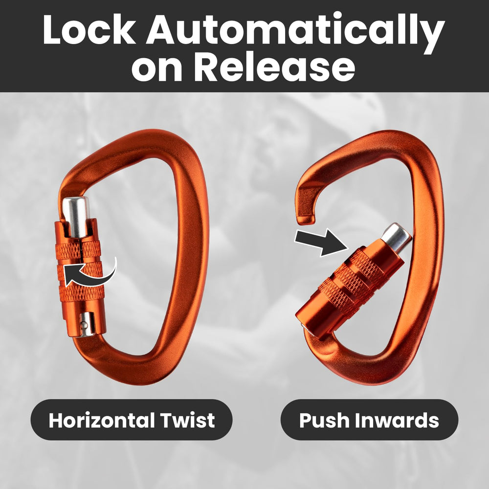 Aspire compact D-shaped carabiner fits keys or small items.