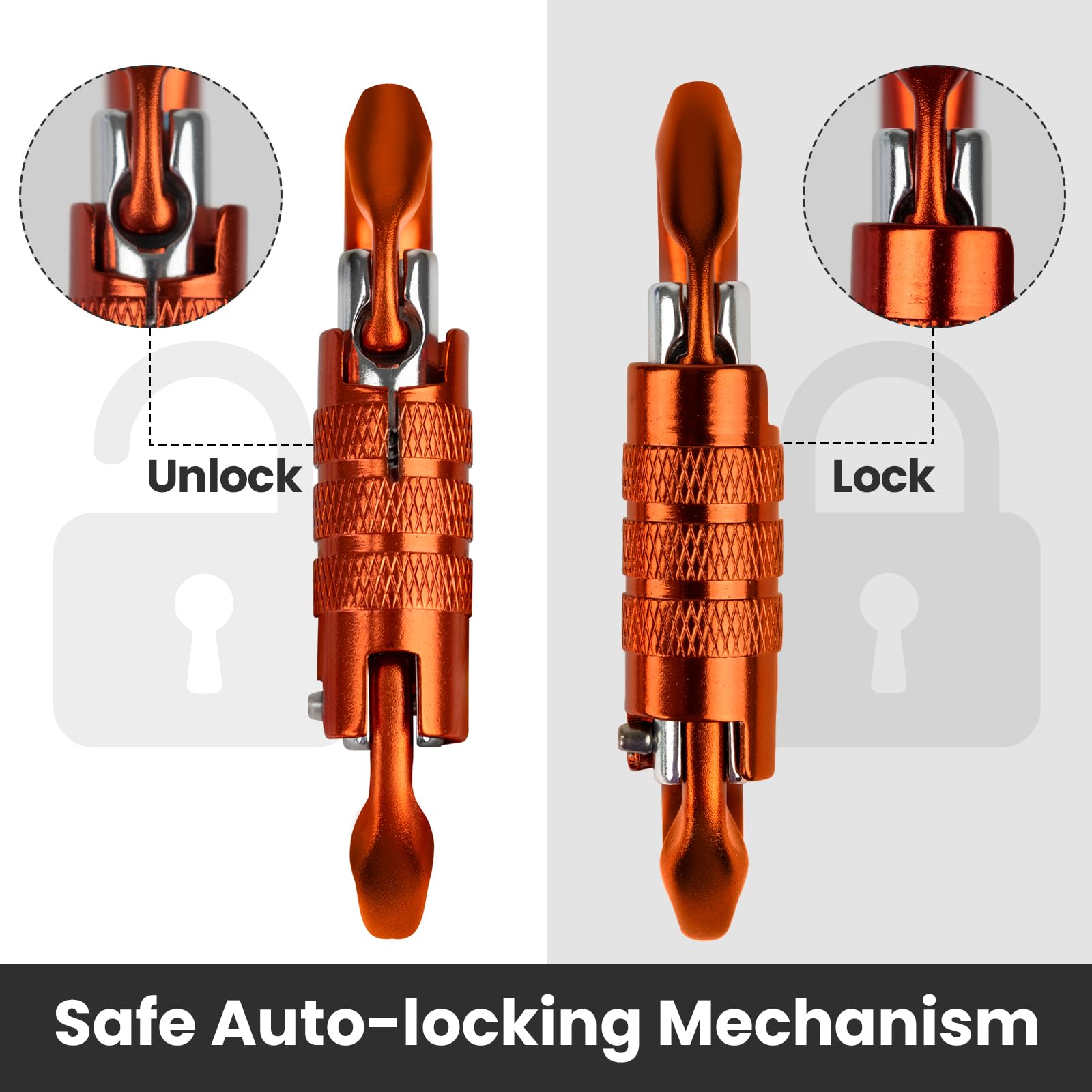 Aspire heavy-duty carabiner ideal for swings and hammocks.