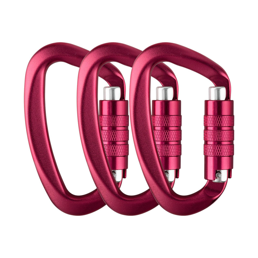 Aspire hot-pink carabiner 12kn assembly for secure outdoor setups.