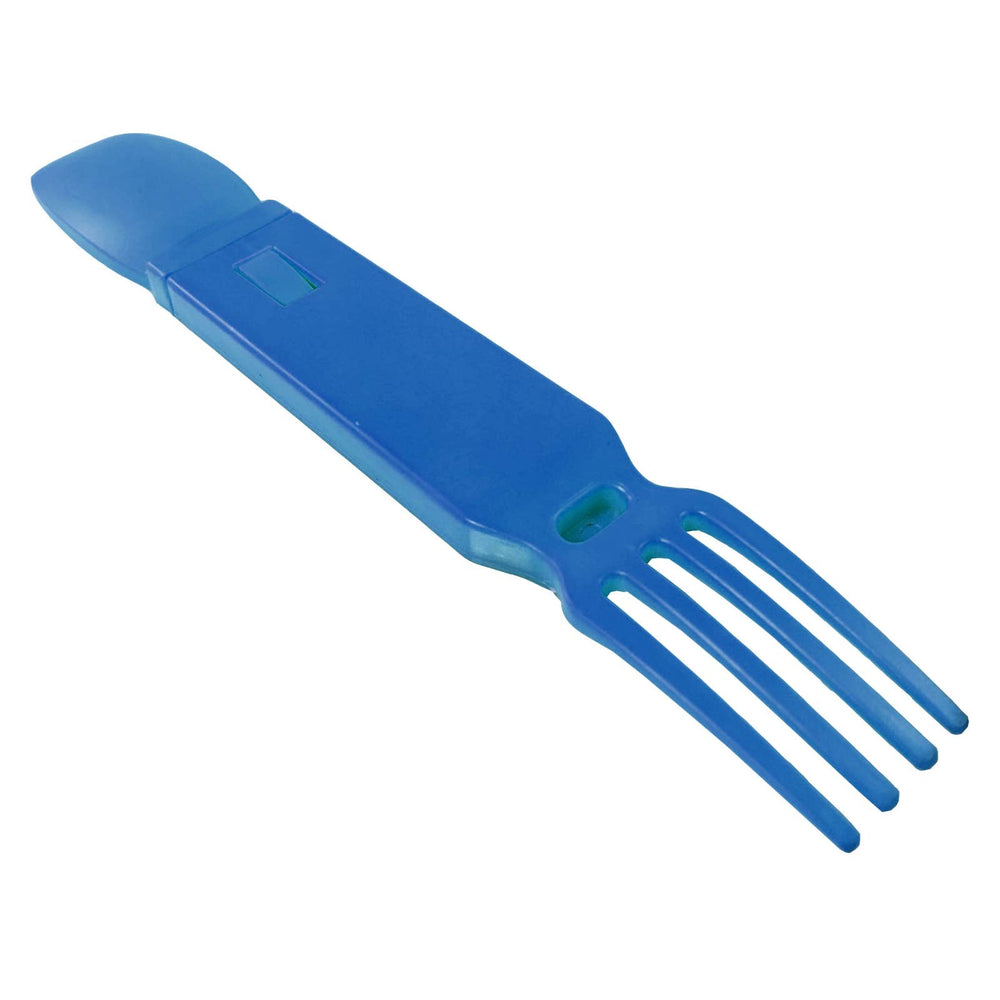 Blue ASR Outdoor set, dishwasher-safe for quick cleanup after camping dinners.