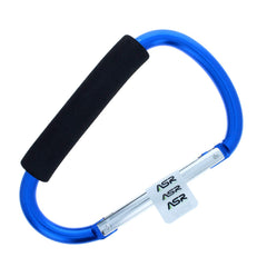 ASR Outdoor 6.5 inch jumbo aluminum carabiner blue with cushion grip for easy handling