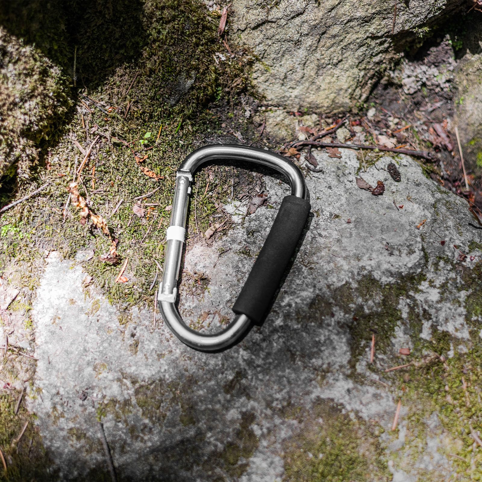 ASR Outdoor closeup of the 6.5-inch jumbo aluminum carabiner showing cushion grip texture