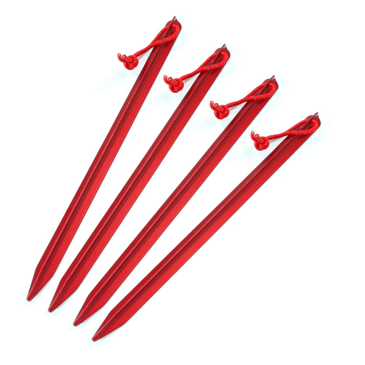 ASR Outdoor 9in tent stake with red head enhances visibility during setup