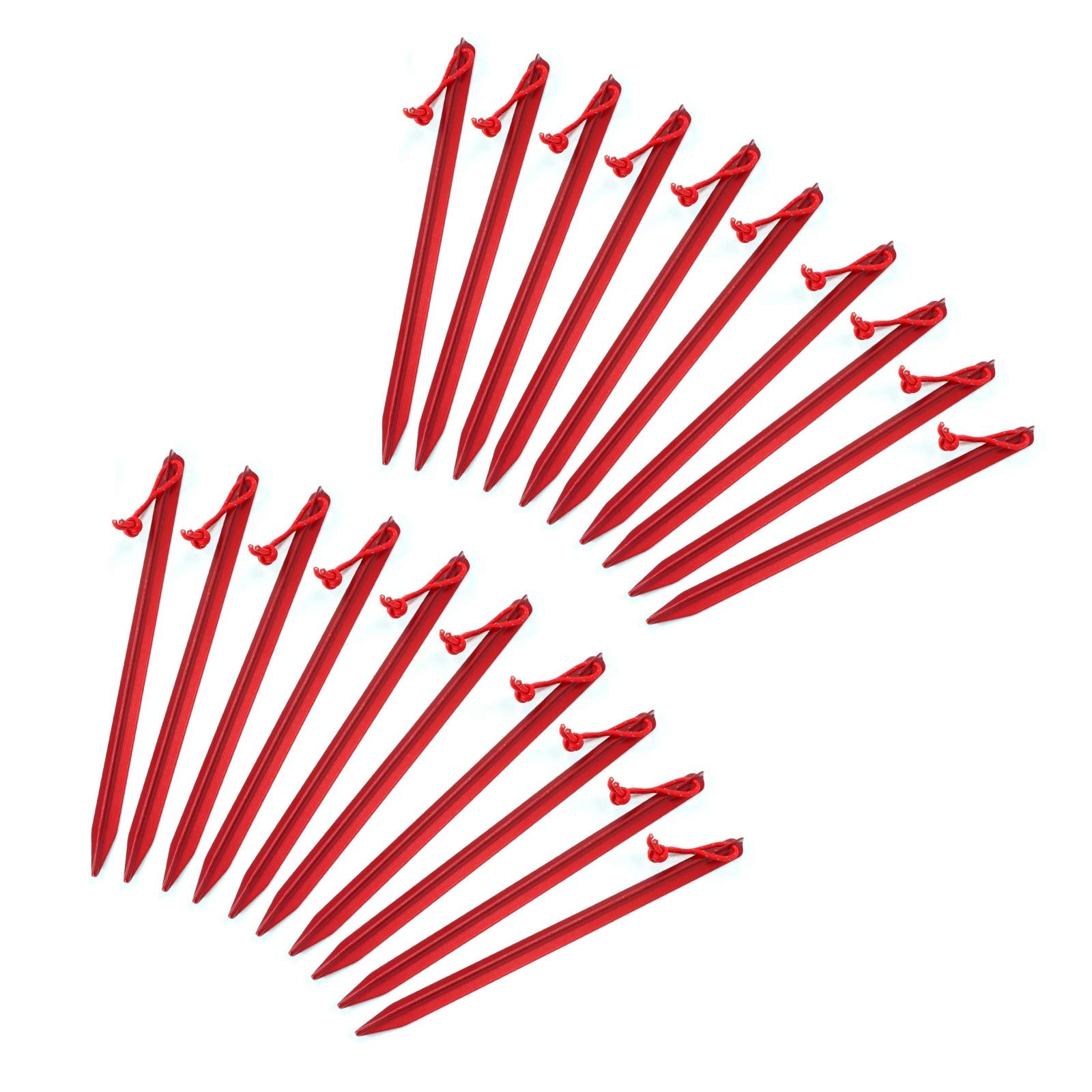 ASR Outdoor 9-Inch aluminum tent stake eyelet head enables quick setup and secure anchor.