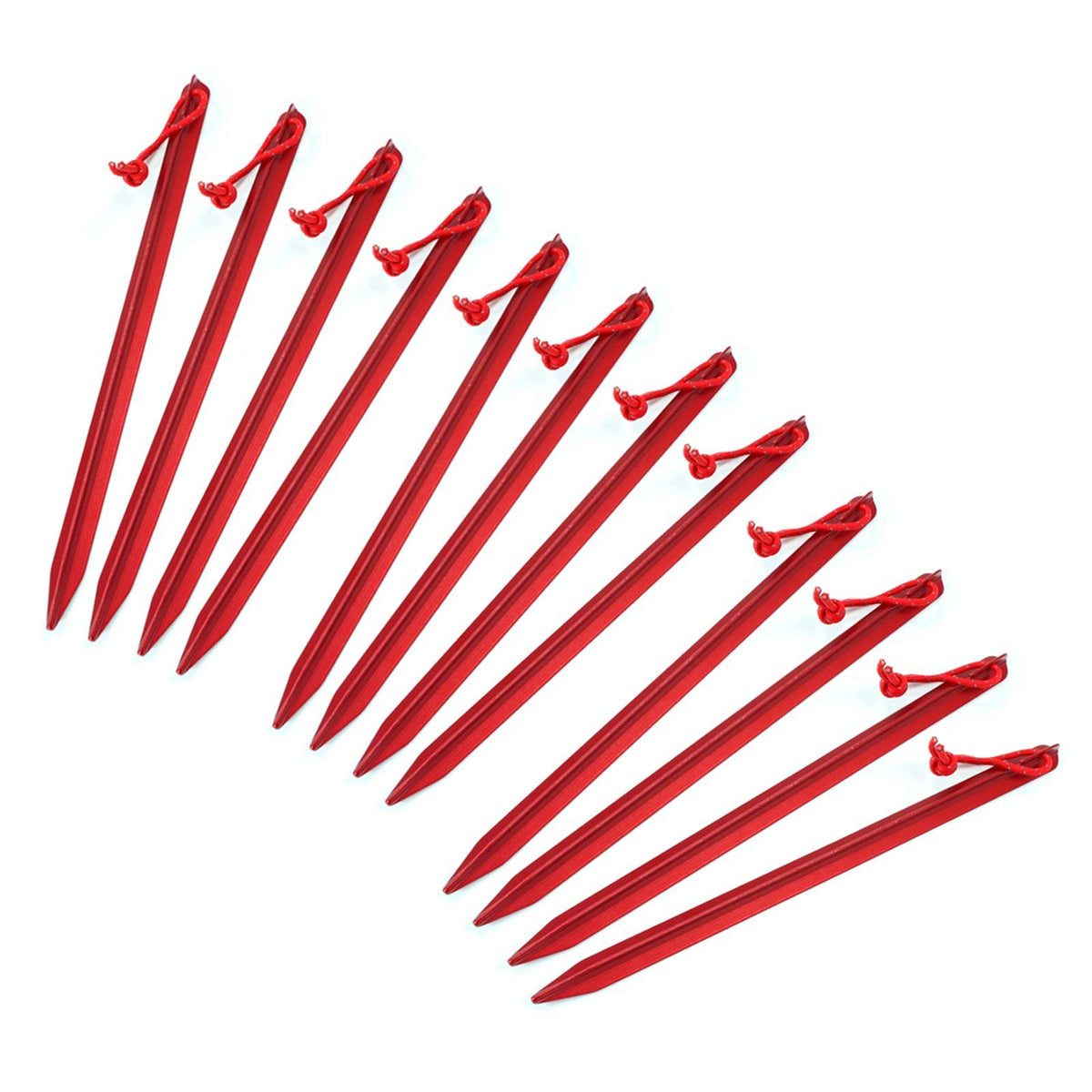ASR Outdoor 9 inch aluminum tent stake with red head for easy visibility