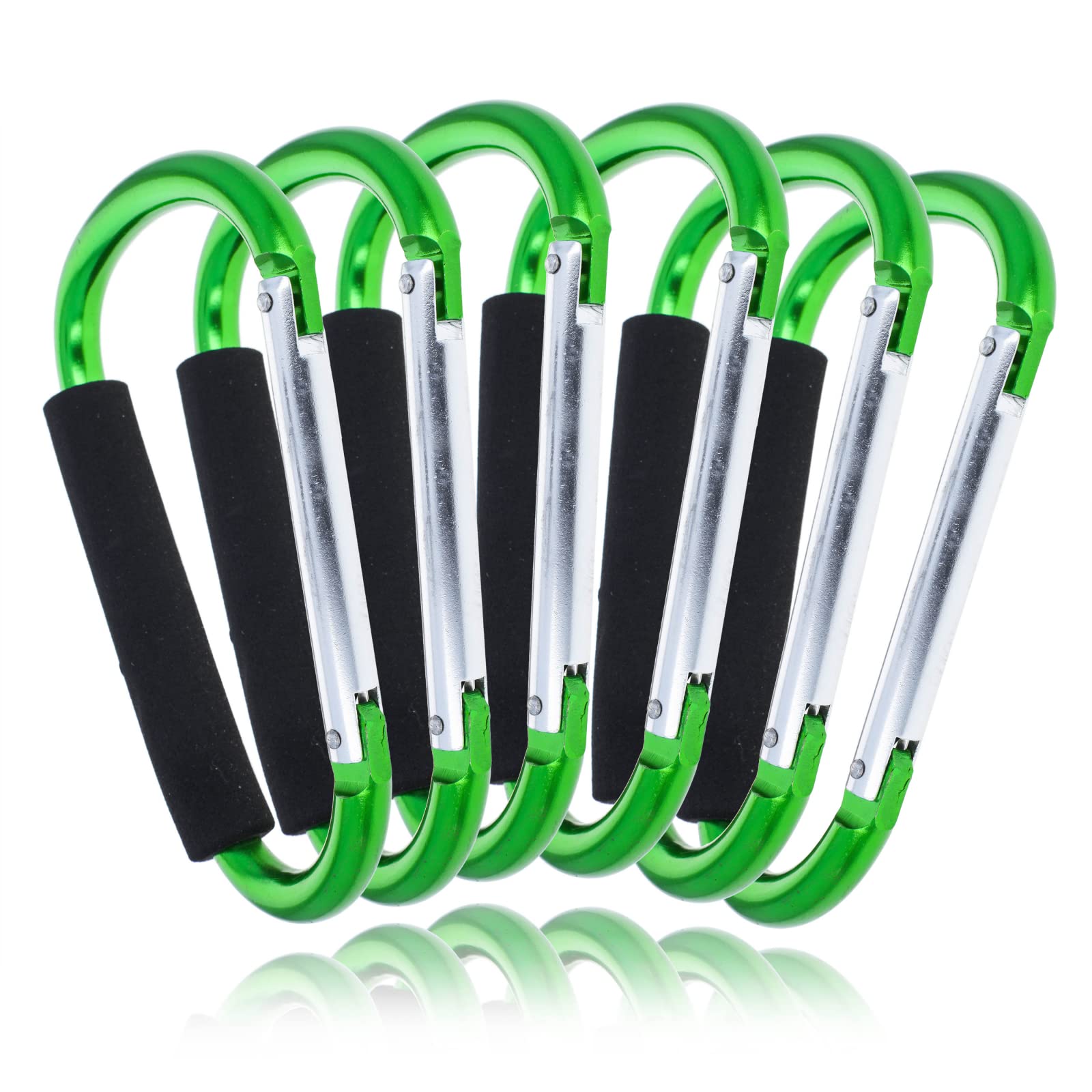 ASR Outdoor jumbo carabiner in green for everyday use and travel