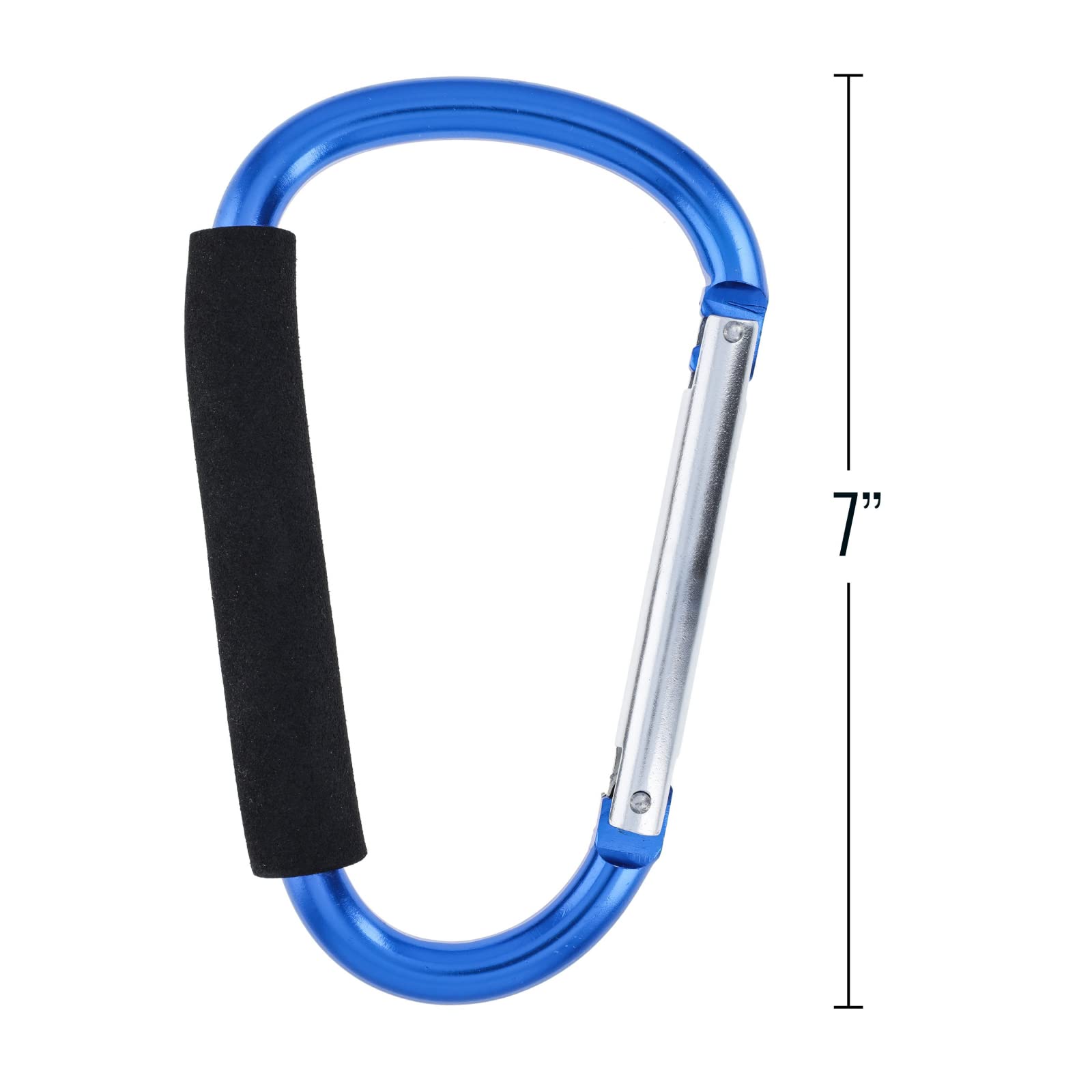 ASR Outdoor Jumbo XL carabiner blue stands out on backpacks.