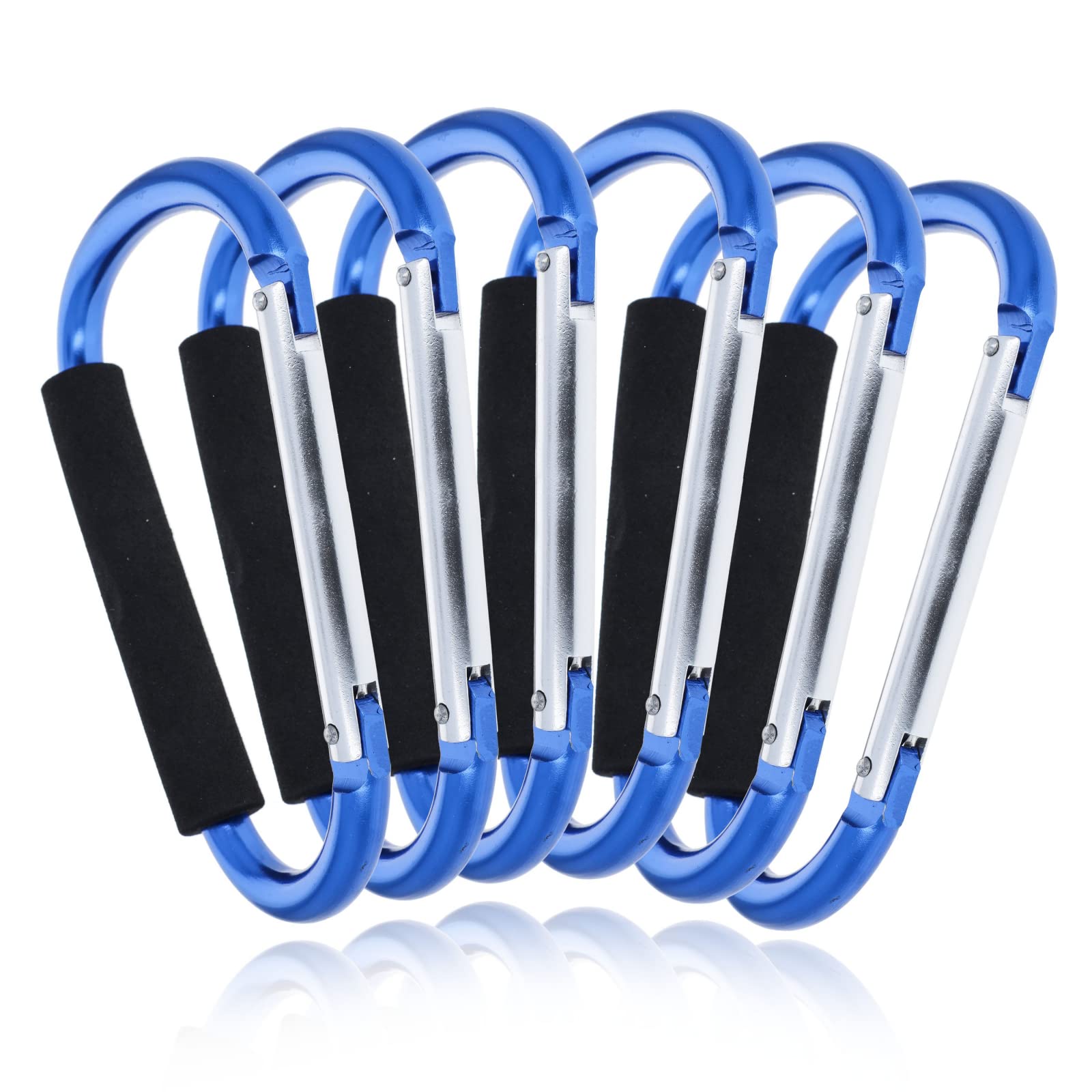 ASR Outdoor Jumbo XL carabiner blue keeps essentials accessible during hikes.