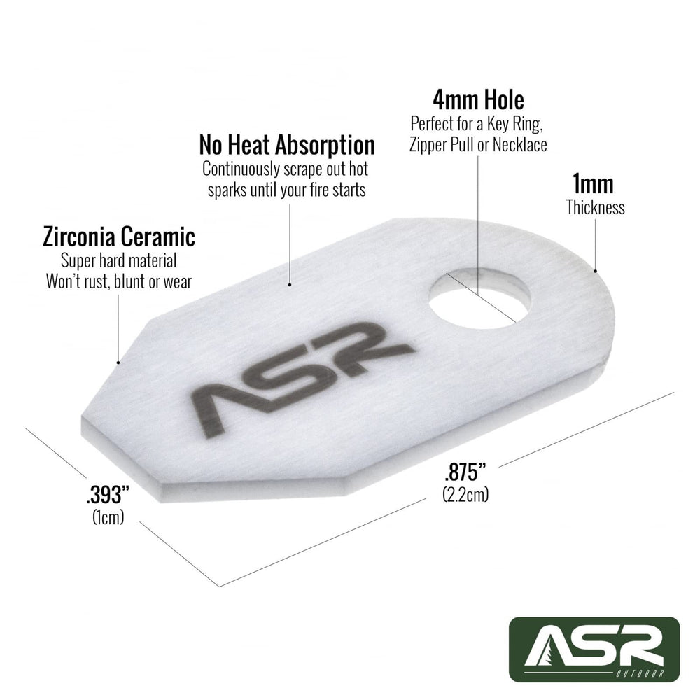 ASR Outdoor magnesium scraper included for easy spark support during camping.