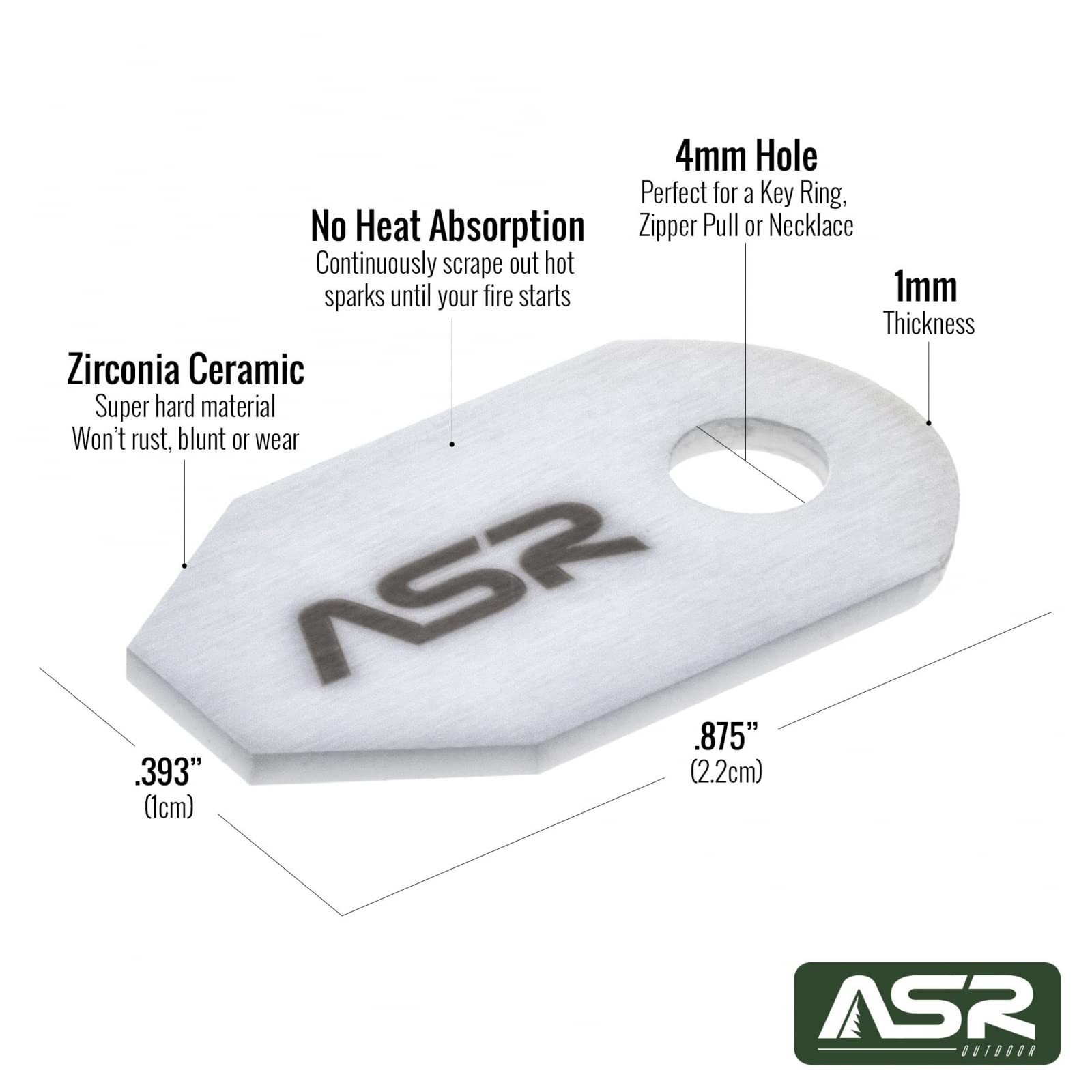 ASR Outdoor Ceramic Striker scraper edge detail for ignition