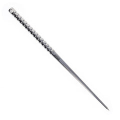 ASR Outdoor Solid Titanium Ice Pick side view highlights CNC milled grip