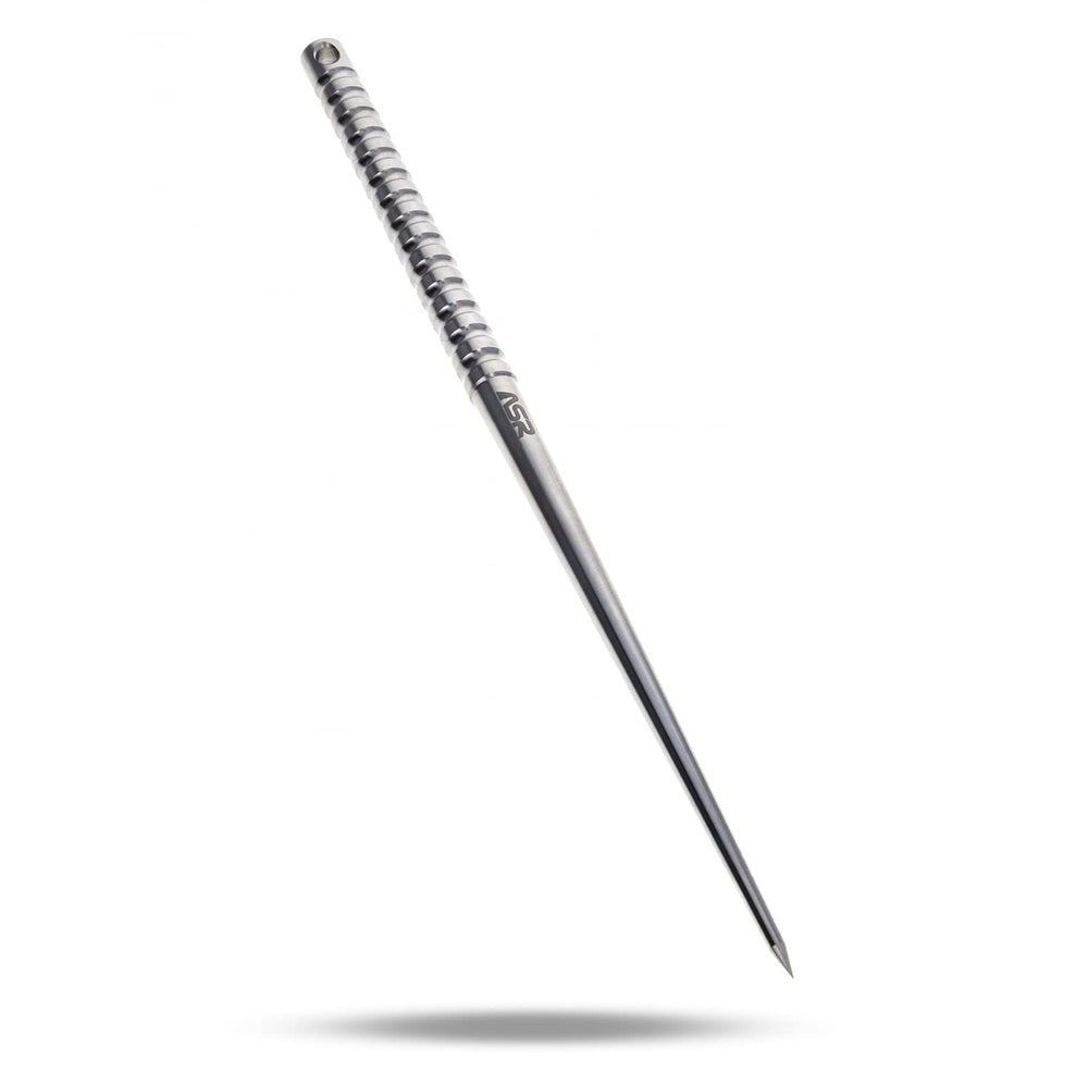 ASR Outdoor Solid Titanium Ice Pick top view shows ultralight, rust-free design