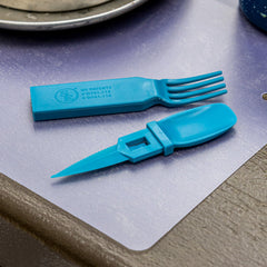 ASR Outdoor utensils snap-closure keeps components secure during travel.