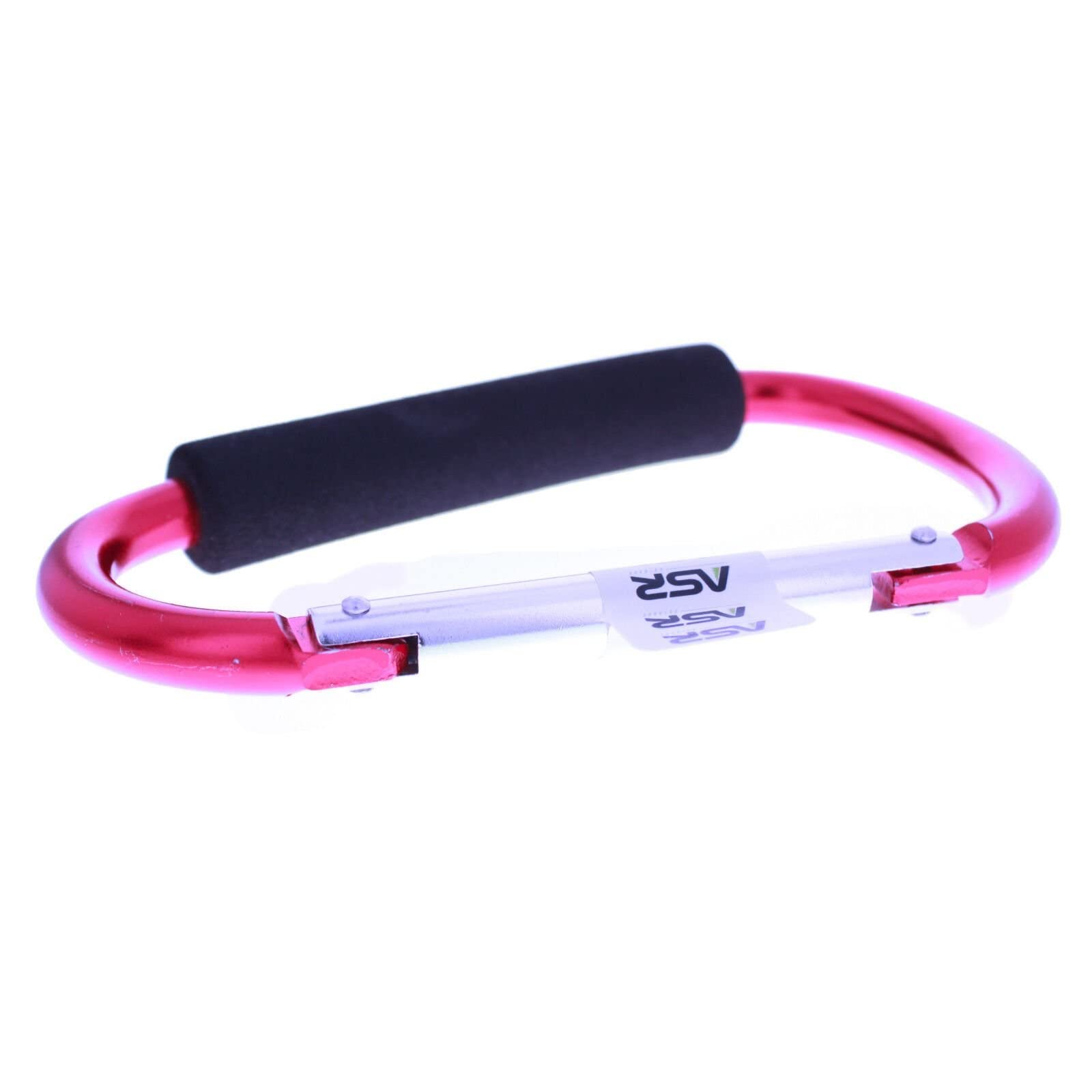 ASR Outdoor XL carabiner on hiking gear in red color
