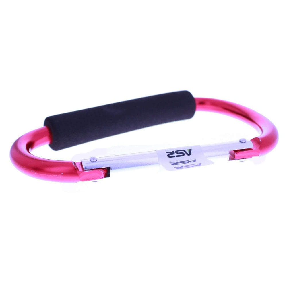 ASR Outdoor XL carabiner on hiking gear in red color