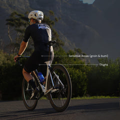 Cyclist applying ASS MAGIC Chamois Cream for chafe prevention