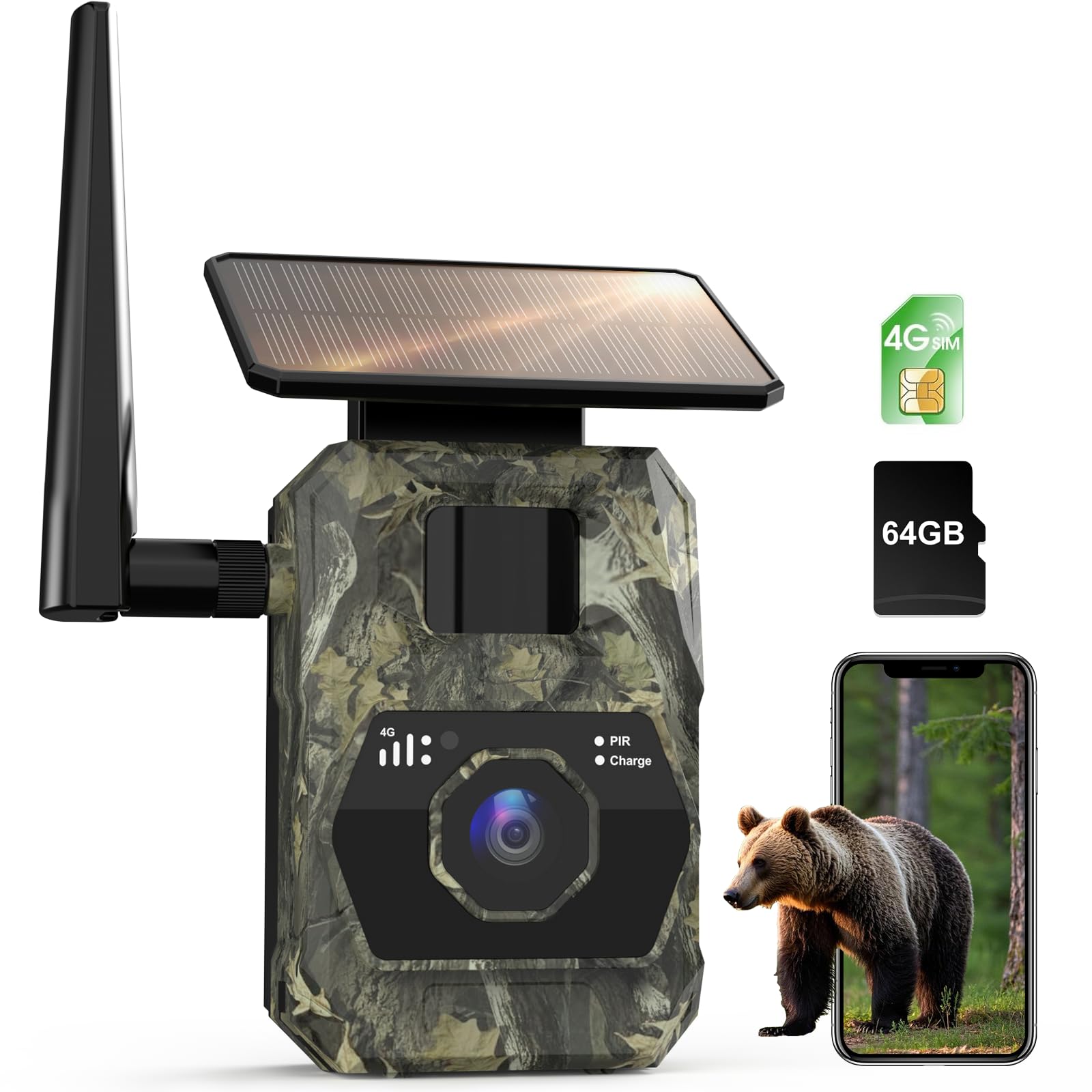 Assark cellular trail camera with solar panel enabling wireless outdoor power
