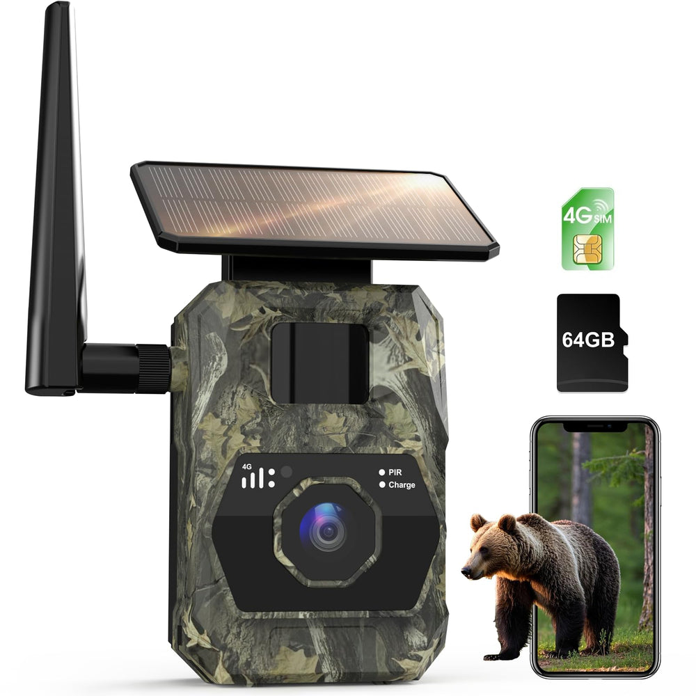 Assark cellular trail camera with solar panel enabling wireless outdoor power