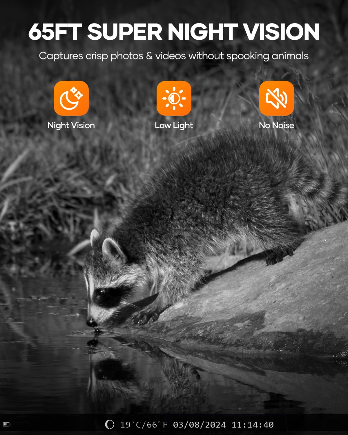 Assark trail camera 0.2s trigger captures fast-moving wildlife.
