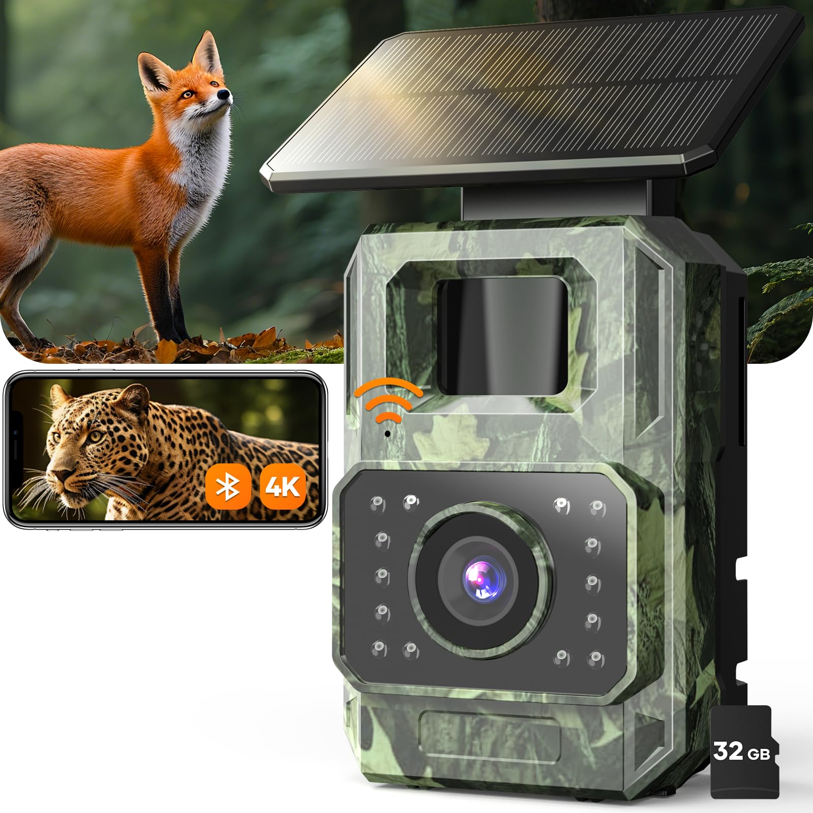 Assark Trail Camera front view for reliable wildlife monitoring in outdoor settings.