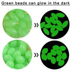 Green glow beads for fishing rigs 5mm–12mm