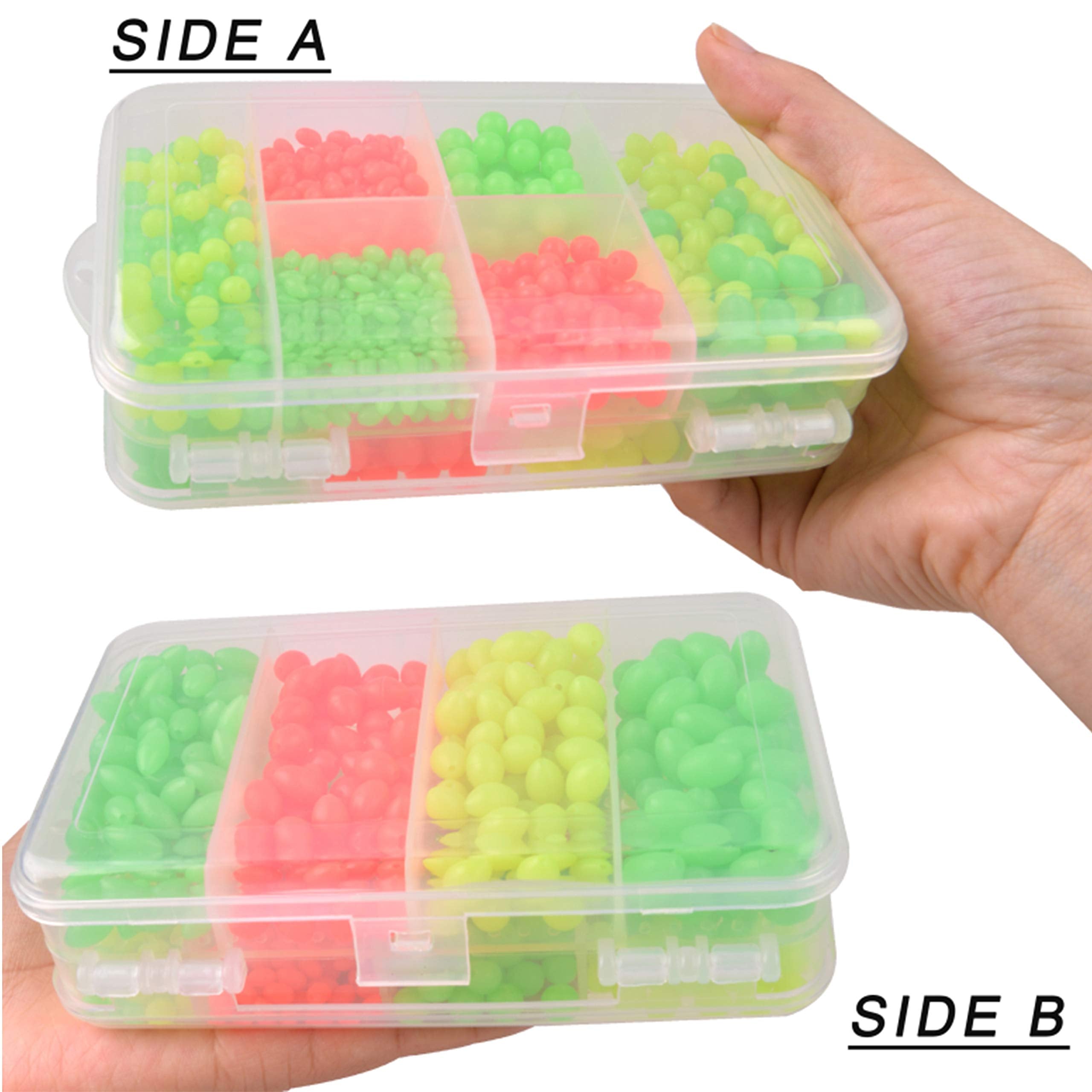 Storage box containing 1000 glow fishing beads