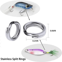 Assorted fishing tackle box kit for freshwater and saltwater