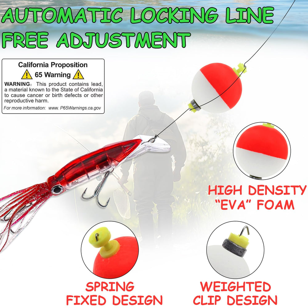 image showing different sizes and colors of fishing bobbers