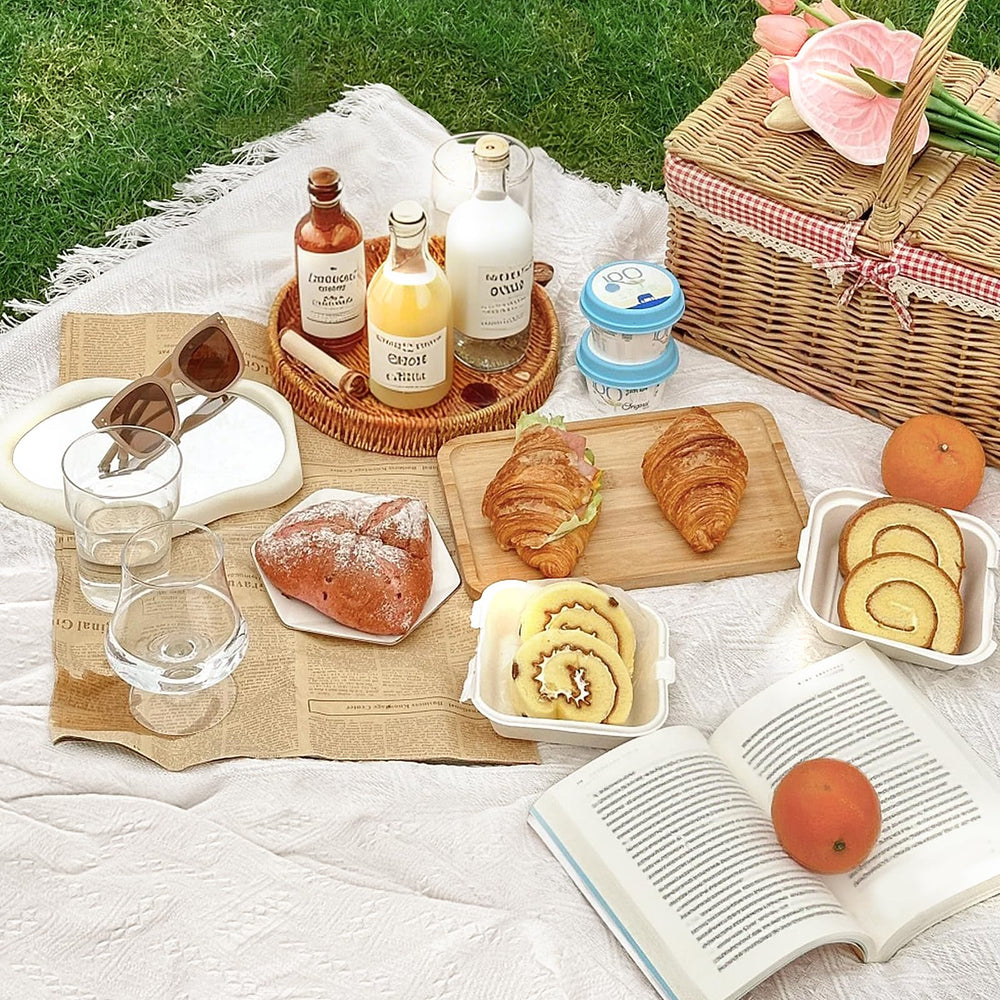 AstraSpark blanket showing 91x71 size for spacious family picnics.