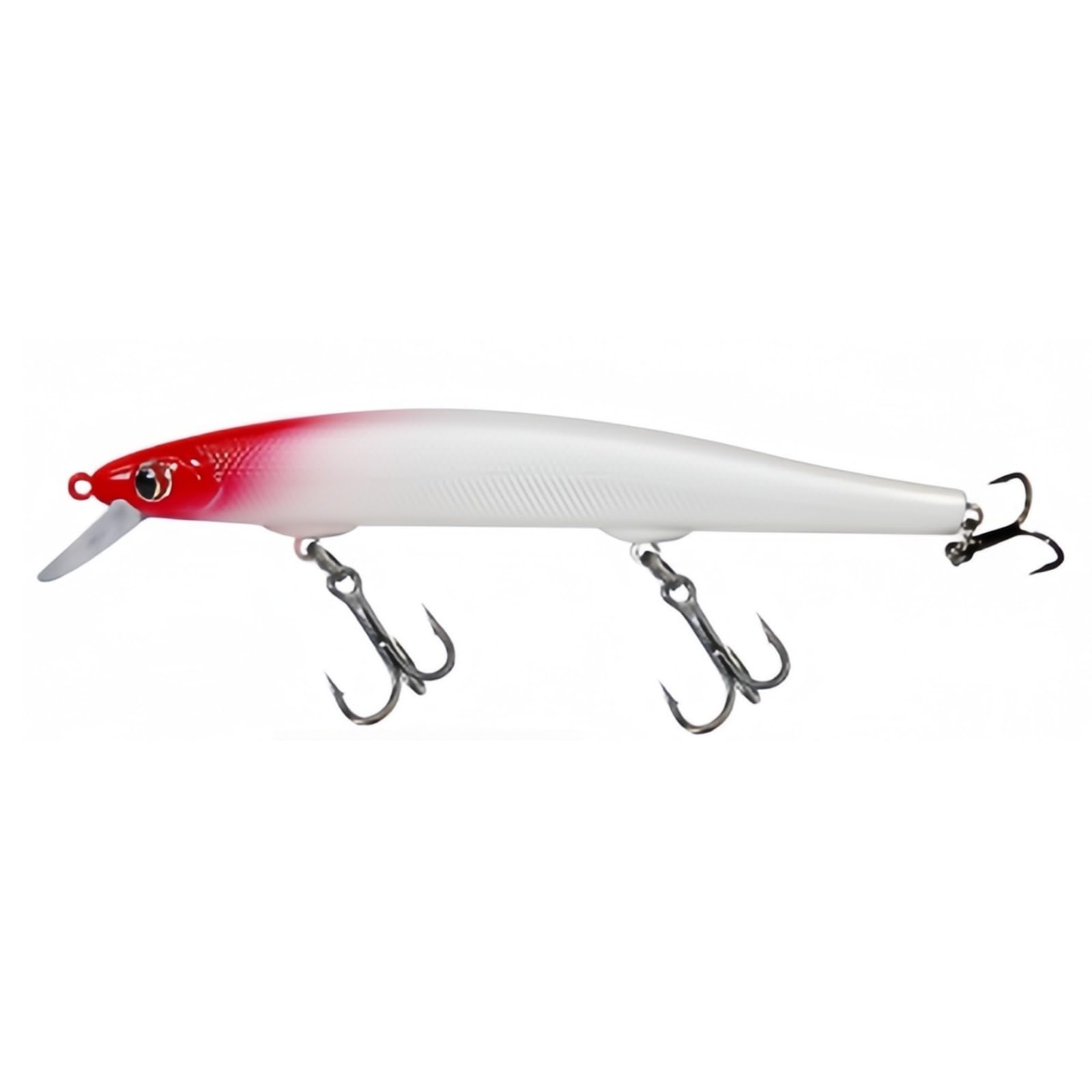 ASYHV 3D Minnow suspending lure, 135mm, red and white, side view