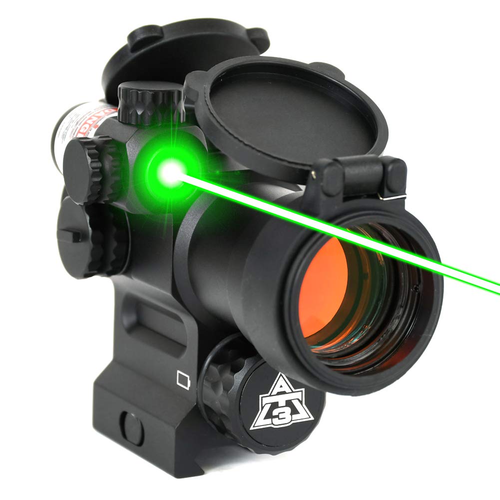 AT3 LEOS red dot provides crisp 2MOA reticle for fast targeting.